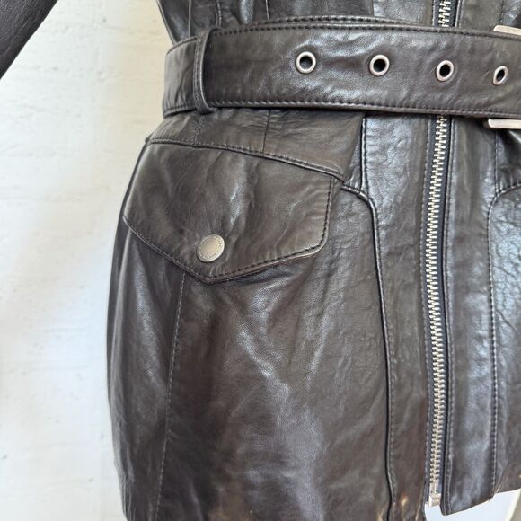 Andrew Mark Sloane Lambskin Leather Jacket  Brown L Urban Timeless Smart Casual - Picture 10 of 11